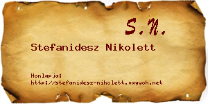 Stefanidesz Nikolett névjegykártya